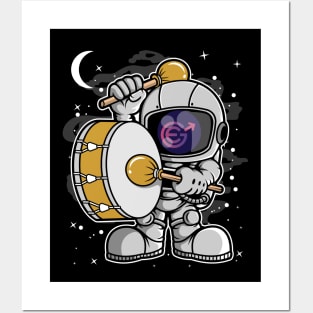 Astronaut Drummer Evergrow EGC Coin To The Moon Crypto Token Cryptocurrency Blockchain Wallet Birthday Gift For Men Women Kids Posters and Art